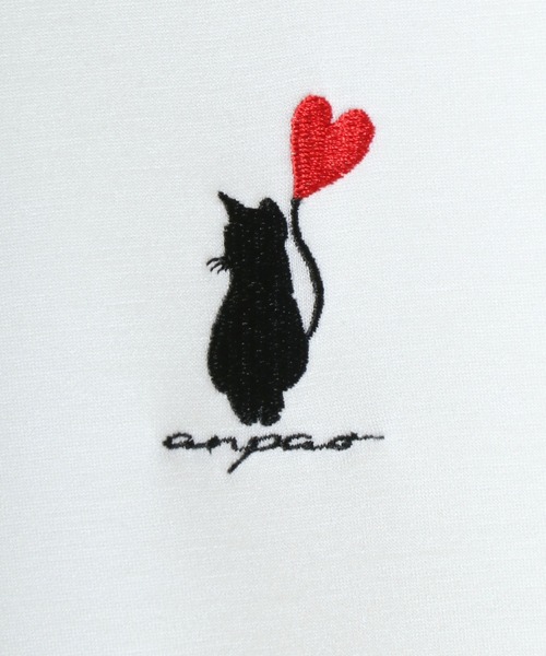 ANPAS(アンパス)の「ANPAS Ponte Fabric Heart Logo Embroidery Oversized T-Shirt/ANPAS 別注 ポンチ ハートロゴ 猫 ワンポイント刺繍 接触冷感 オーバーサイズ Tシャツ(Tシャツ/カットソー・メンズ・ホワイト系その他/ブラック系その他/ブラック系その他4/ブラック系その他5/ブラック系その他6/ホワイト系その他2/ホワイト系その他3/ホワイト系その他4/ホワイト系その他5/ホワイト系その他6/ブラック系その他2/ブラック系その他3・M/L)」の17枚目の写真