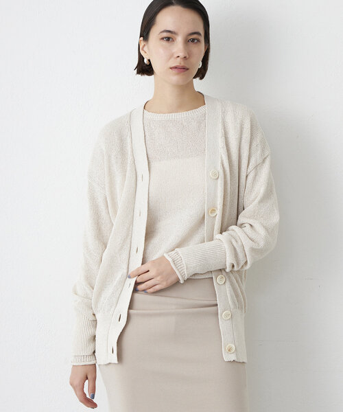 24SS 美品 Whim Gazette ペーパーヤーンカーディガン 定価2万 セール】ペーパーヤーンカーディガン（カーディガン/ボレロ