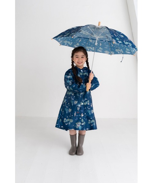 FABHUG （ファブハグ）の「【収納巾着袋付き】タウンレインコート（レインコート/ポンチョ・キッズ・ブルー/ネイビー・110cm/120cm/100cm/130cm/140cm）」の7枚目の写真