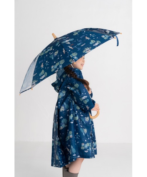 FABHUG （ファブハグ）の「【収納巾着袋付き】タウンレインコート（レインコート/ポンチョ・キッズ・ブルー/ネイビー・110cm/120cm/100cm/130cm/140cm）」の10枚目の写真