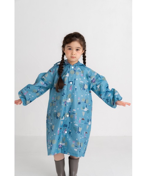 FABHUG （ファブハグ）の「【収納巾着袋付き】タウンレインコート（レインコート/ポンチョ・キッズ・ブルー/ネイビー・110cm/120cm/100cm/130cm/140cm）」の19枚目の写真