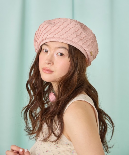 kaorinomori（カオリノモリ）の「kaorinomori ナチュベレー ショア / カオリノモリ（ハンチング/ベレー帽・レディース・ホワイト/ピンク/ライトグリーン・M/57.5cm）」の22枚目の写真