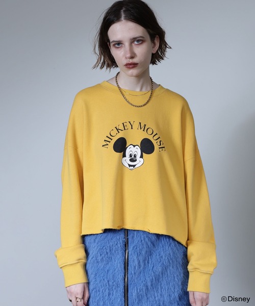 Disney(ディズニー)の「MICKEY MOUSE/face sweat(Tシャツ/カットソー・レディース・グレー/イエロー/ホワイト・ONE SIZE)」の3枚目の写真