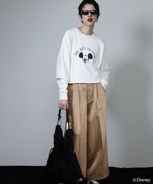 Disney(ディズニー)の「MICKEY MOUSE/face sweat(Tシャツ/カットソー・レディース・グレー/イエロー/ホワイト・ONE SIZE)」の12枚目の写真