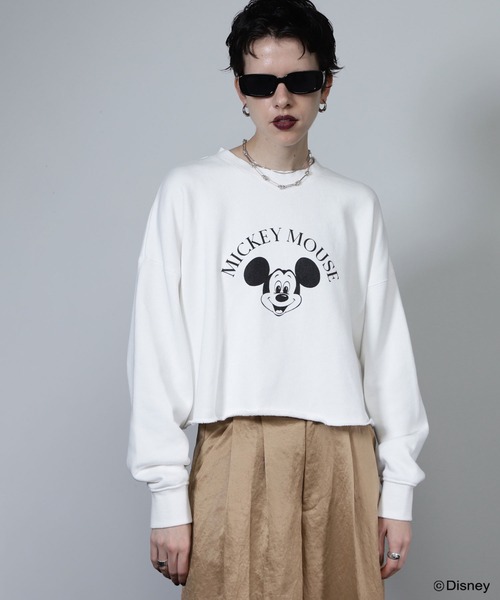 Disney(ディズニー)の「MICKEY MOUSE/face sweat(Tシャツ/カットソー・レディース・グレー/イエロー/ホワイト・ONE SIZE)」の15枚目の写真