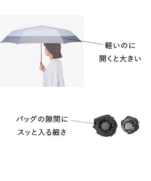 umbulatio(アンブラティオ)の「umbulatio ハンディールーフ 折 60cm 雨傘(折りたたみ傘・レディース・ブラウン/オフホワイト/ブルー/ライトグレー/ライトピンク/チャコールグレー・FREE)」の8枚目の写真