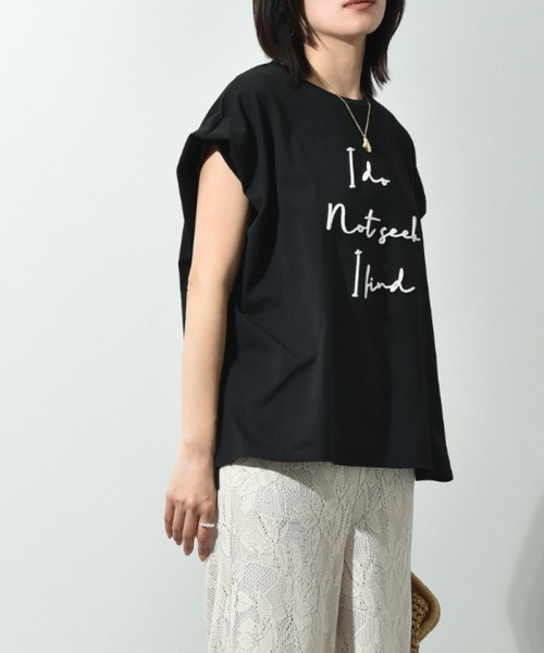 INTERPLANET(インタープラネット)の「TC天竺歯ブラシ刺繍ロゴT(Tシャツ/カットソー・レディース・オフホワイト/ブラック・FREE)」の16枚目の写真