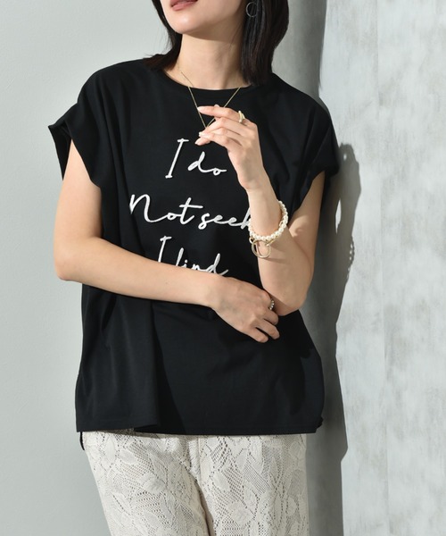 INTERPLANET(インタープラネット)の「TC天竺歯ブラシ刺繍ロゴT(Tシャツ/カットソー・レディース・オフホワイト/ブラック・FREE)」の18枚目の写真