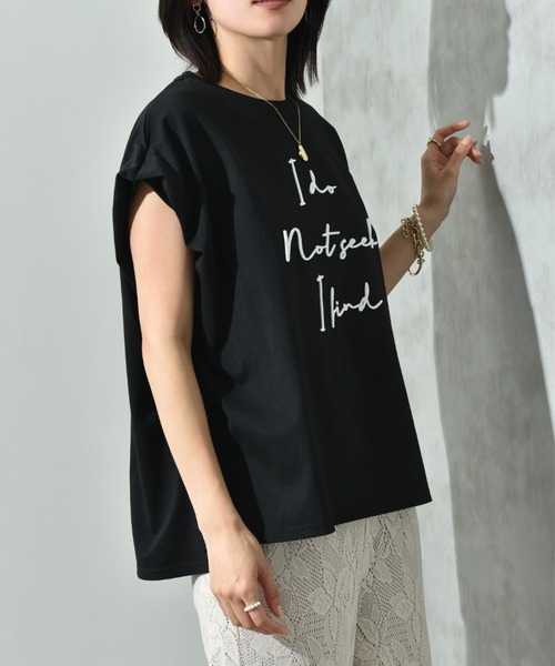 INTERPLANET(インタープラネット)の「TC天竺歯ブラシ刺繍ロゴT(Tシャツ/カットソー・レディース・オフホワイト/ブラック・FREE)」の19枚目の写真
