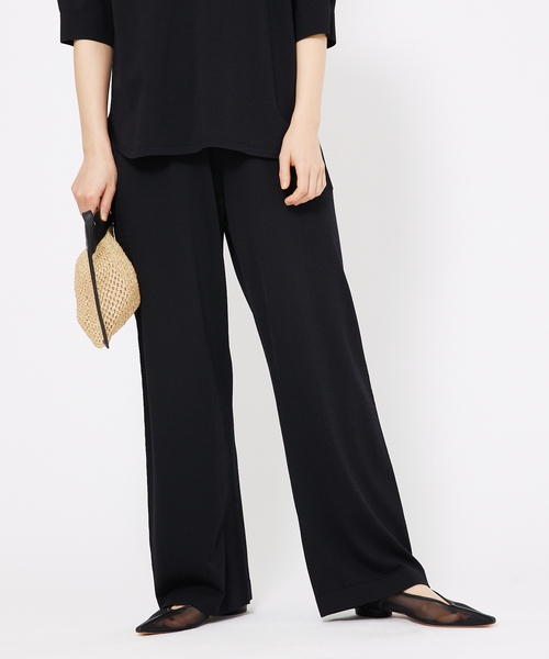 qualite（カリテ）の「レーヨンストレッチストレートパンツ（その他パンツ・レディース・ブラック/グリーン・38/36）」の2枚目の写真