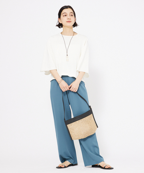 qualite（カリテ）の「レーヨンストレッチストレートパンツ（その他パンツ・レディース・ブラック/グリーン・38/36）」の3枚目の写真