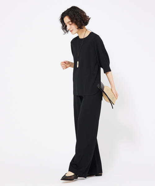 qualite（カリテ）の「レーヨンストレッチストレートパンツ（その他パンツ・レディース・ブラック/グリーン・38/36）」の12枚目の写真