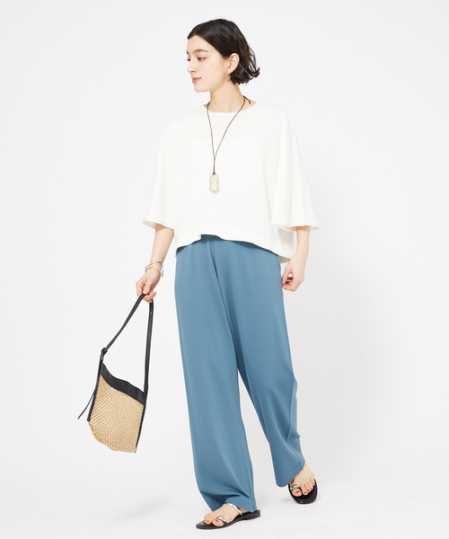 qualite（カリテ）の「レーヨンストレッチストレートパンツ（その他パンツ・レディース・ブラック/グリーン・38/36）」の14枚目の写真