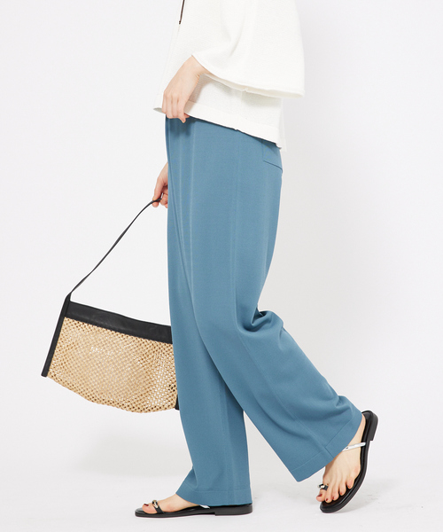 qualite（カリテ）の「レーヨンストレッチストレートパンツ（その他パンツ・レディース・ブラック/グリーン・38/36）」の15枚目の写真