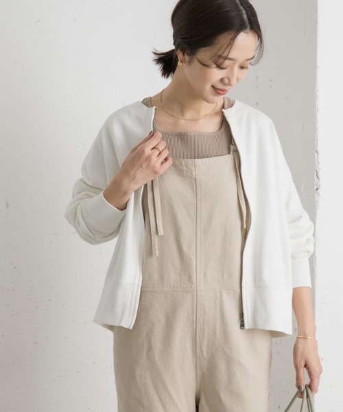 URBAN RESEARCH DOORS（アーバンリサーチドアーズ）の「『一部WEB限定カラー』コットンスウェットZIPカーディガン（カーディガン/ボレロ・レディース・ネイビー/グレー/オフホワイト/ミント・MEDIUM）」の6枚目の写真