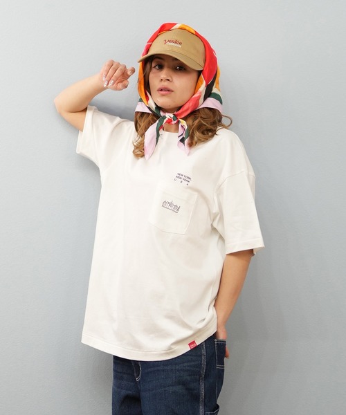 Manhattan Portage(マンハッタンポーテージ)の「【ユニセックス】Manhattan Portage/マンハッタンポーテージ ポケット付Tシャツ/オーバーサイズ MP-M611(Tシャツ/カットソー・メンズ・ホワイト/ブラック・M/L/XL)」の6枚目の写真