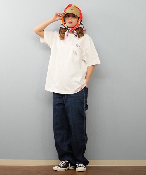 Manhattan Portage(マンハッタンポーテージ)の「【ユニセックス】Manhattan Portage/マンハッタンポーテージ ポケット付Tシャツ/オーバーサイズ MP-M611(Tシャツ/カットソー・メンズ・ホワイト/ブラック・M/L/XL)」の9枚目の写真