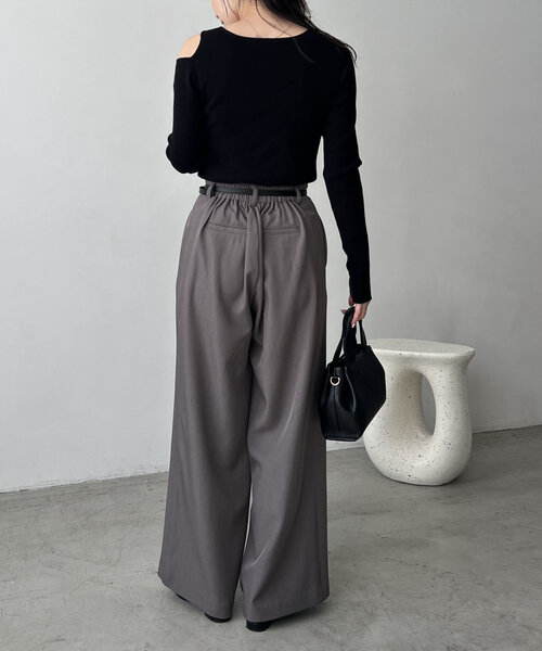 CAPRICIEUX LE'MAGE（カプリシューレマージュ）の「ベルトSETセンタータックパンツ（その他パンツ・レディース・ベージュ/グレー/ブラック・36/38/PS）」の8枚目の写真