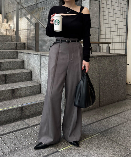 CAPRICIEUX LE'MAGE（カプリシューレマージュ）の「ベルトSETセンタータックパンツ（その他パンツ・レディース・ベージュ/グレー/ブラック・36/38/PS）」の10枚目の写真