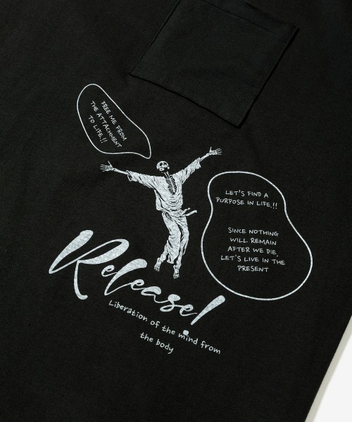 rehacer（レアセル）の「rehacer : Release Relax Fit T-shirt / リリース リラックス フィット Tシャツ（Tシャツ/カットソー・メンズ・ブラック/ホワイト・SMALL/MEDIUM/LARGE/X-LARGE）」の2枚目の写真