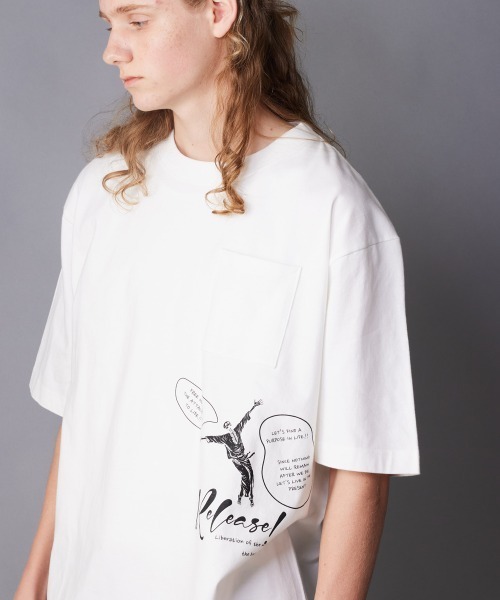 rehacer（レアセル）の「rehacer : Release Relax Fit T-shirt / リリース リラックス フィット Tシャツ（Tシャツ/カットソー・メンズ・ブラック/ホワイト・SMALL/MEDIUM/LARGE/X-LARGE）」の3枚目の写真