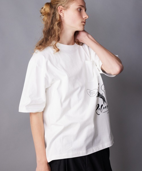 rehacer（レアセル）の「rehacer : Release Relax Fit T-shirt / リリース リラックス フィット Tシャツ（Tシャツ/カットソー・メンズ・ブラック/ホワイト・SMALL/MEDIUM/LARGE/X-LARGE）」の5枚目の写真
