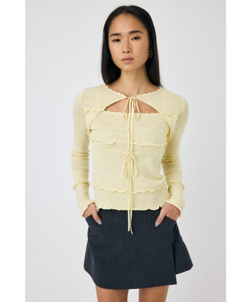 MOUSSY マウジー RIBBON FANCY ニットトップス リボンニット MOUSSY | RIBBON FANCY ニットトップス (ニット ) |SHEL'TTER