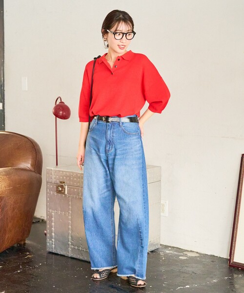 セール】限定展開 サマーニット 半袖 ポロシャツ（ポロシャツ