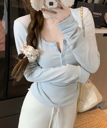 配色ヘンリー ボーダーコンパクト ロンT