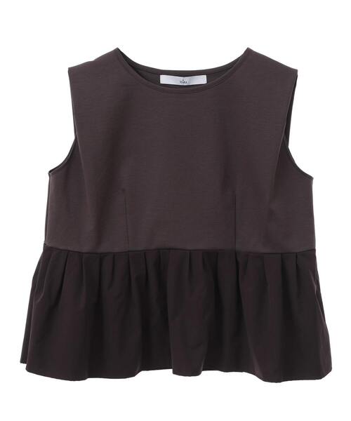 セール】タフタコンビペプラムトップス（セットアップ可）（T