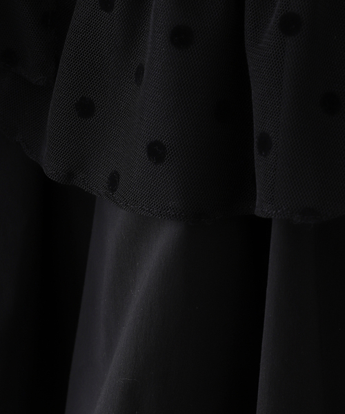 TUOMIO（トゥオミオ）の「【Geek Office / ギークオフィス】TUOMIO / トゥオミオ MIXED TIERED SKIRT（スカート・レディース・ブラック/A・SMALL）」の3枚目の写真
