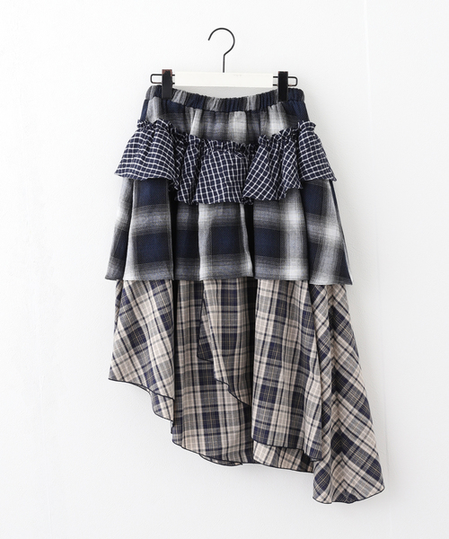 TUOMIO（トゥオミオ）の「【Geek Office / ギークオフィス】TUOMIO / トゥオミオ MIXED TIERED SKIRT（スカート・レディース・ブラック/A・SMALL）」の4枚目の写真