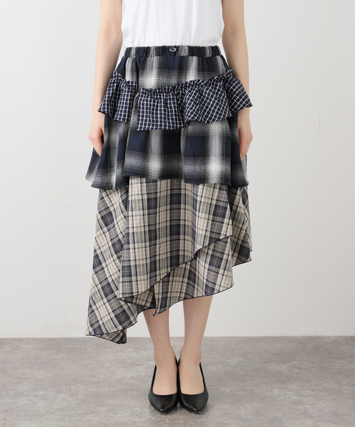TUOMIO（トゥオミオ）の「【Geek Office / ギークオフィス】TUOMIO / トゥオミオ MIXED TIERED SKIRT（スカート・レディース・ブラック/A・SMALL）」の9枚目の写真