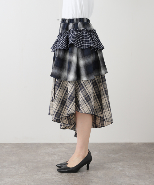 TUOMIO（トゥオミオ）の「【Geek Office / ギークオフィス】TUOMIO / トゥオミオ MIXED TIERED SKIRT（スカート・レディース・ブラック/A・SMALL）」の10枚目の写真