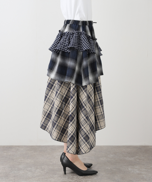 TUOMIO（トゥオミオ）の「【Geek Office / ギークオフィス】TUOMIO / トゥオミオ MIXED TIERED SKIRT（スカート・レディース・ブラック/A・SMALL）」の12枚目の写真