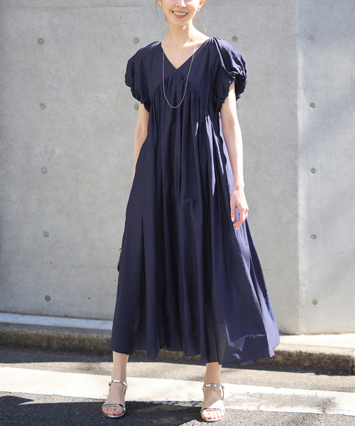 SLOBE iena アメスリバルーンワンピース　ブラック SLOBE iena アメスリバルーンワンピース ブラック