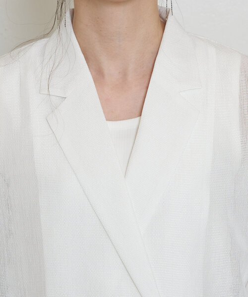 Jena espace merveilleux（ジェナ　エスパスメルヴェイユ）の「【手洗い可能】ダブルボタンシアージャケット（テーラードジャケット・レディース・グレー/オフホワイト・FREE）」の16枚目の写真