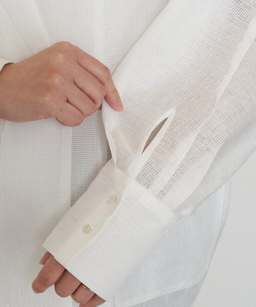 Jena espace merveilleux（ジェナ　エスパスメルヴェイユ）の「【手洗い可能】ダブルボタンシアージャケット（テーラードジャケット・レディース・グレー/オフホワイト・FREE）」の22枚目の写真