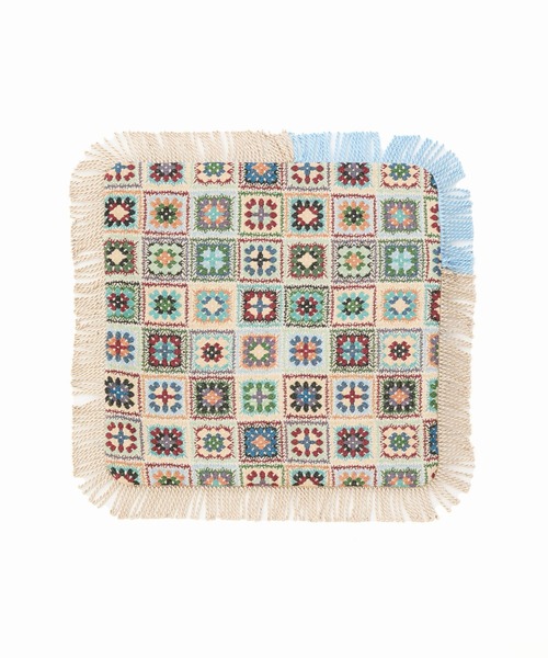 Casselini(キャセリーニ)の「Casselini HOME(キャセリーニ ホーム)フリンジクッションカバー(クッション/クッションカバー・レディース・サックスブルー/マルチ/グリーン・FREE)」の1枚目の写真