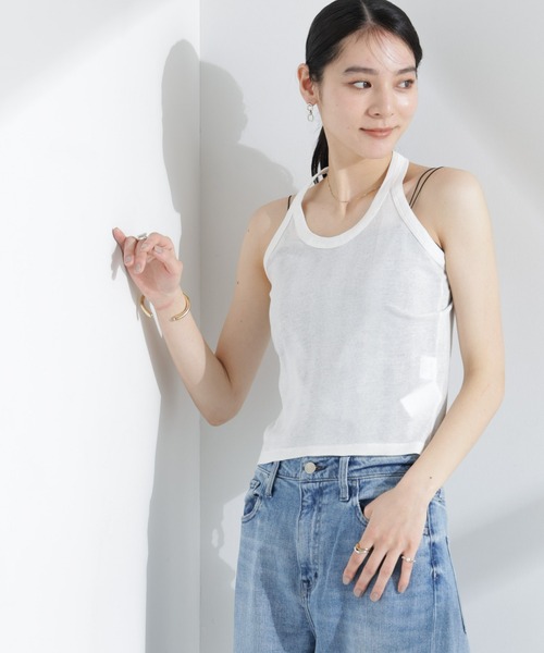 NANO universe(ナノユニバース)の「Robert P. Miller/Light Prib Halter tank(タンクトップ・レディース・オフホワイト/オレンジ系その他2・FREE)」の2枚目の写真