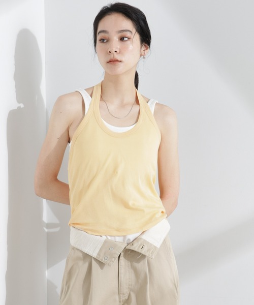 NANO universe(ナノユニバース)の「Robert P. Miller/Light Prib Halter tank(タンクトップ・レディース・オフホワイト/オレンジ系その他2・FREE)」の1枚目の写真
