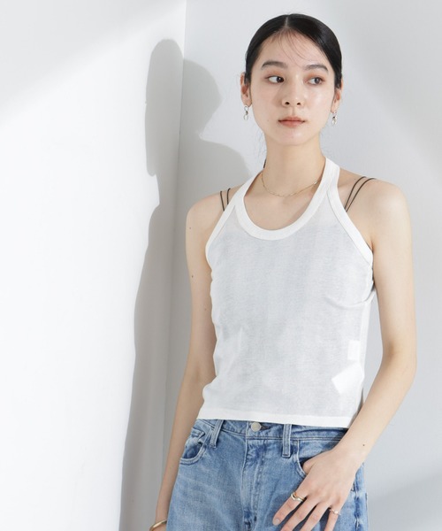 NANO universe(ナノユニバース)の「Robert P. Miller/Light Prib Halter tank(タンクトップ・レディース・オフホワイト/オレンジ系その他2・FREE)」の3枚目の写真