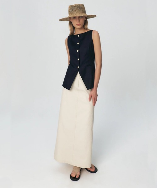 【初回限定】 KUME/クメ Linen ベスト（ベスト）｜KUME（クメ Vest Boat-neck トップス