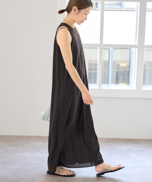 IENA（イエナ）の「ドライトロタンクドレス（ワンピース・レディース・ブラック/チャコールグレー・36/38）」の17枚目の写真