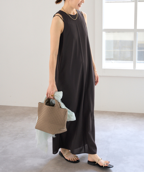 IENA（イエナ）の「ドライトロタンクドレス（ワンピース・レディース・ブラック/チャコールグレー・36/38）」の16枚目の写真