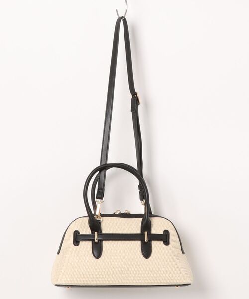 31 Sons de mode(トランテアン ソン ドゥ モード)の「雑材ベルトボストンバッグ(ボストンバッグ・レディース・オフホワイト/ベージュ・フリー)」の3枚目の写真