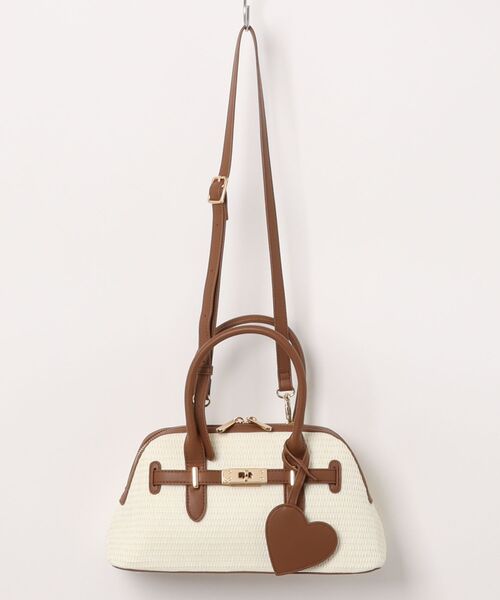 31 Sons de mode(トランテアン ソン ドゥ モード)の「雑材ベルトボストンバッグ(ボストンバッグ・レディース・オフホワイト/ベージュ・フリー)」の18枚目の写真