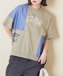 CUBE SUGAR（キューブシュガー）の「32/-OE天竺×シャンブレー裾リブTシャツ（Tシャツ/カットソー）」