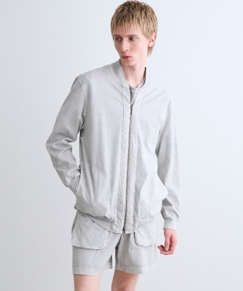 three dots（スリードッツ）の「ピグメントダイコットン ブルゾン（ブルゾン・メンズ・ブラック/オリーブ/ライトグレー・MEDIUM/LARGE/SMALL）」の9枚目の写真
