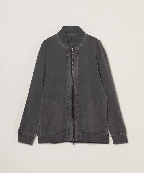 three dots（スリードッツ）の「ピグメントダイコットン ブルゾン（ブルゾン・メンズ・ブラック/オリーブ/ライトグレー・MEDIUM/LARGE/SMALL）」の2枚目の写真
